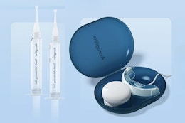 Auraglow Teeth Whitening Kit With Light and 20 Treatments, $26 on Amazon card image