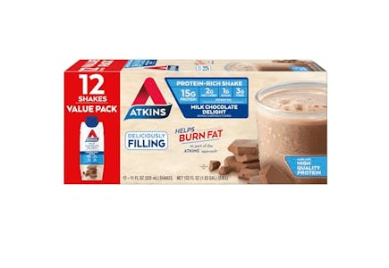 2 Atkins Protein Shake 12-Packs