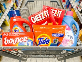 tide, downy, bounce & cheez-its