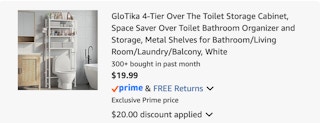 toilet storage Amazon receipt