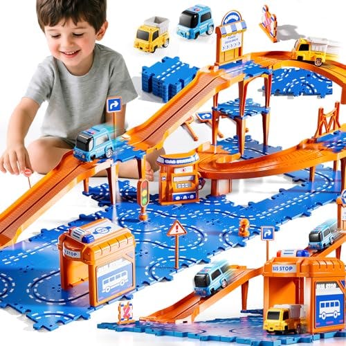 Kids Puzzle Racer Car Track Set