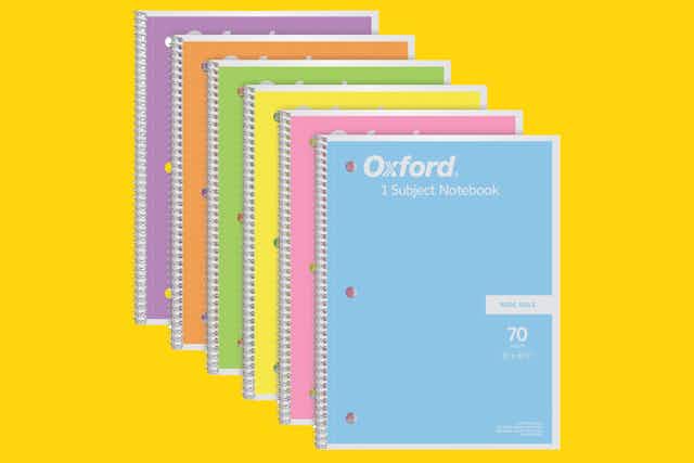 Oxford Wide-Ruled Notebook 6-Pack, as Low as $9.48 on Amazon card image