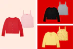 3 wonder nation kids' cami and cardigan sets side by side