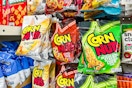 corn nuts bags hanging at dollar tree
