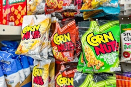 corn nuts bags hanging at dollar tree