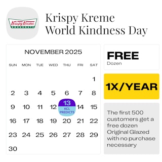 Krispy Kreme World Kindness Day — November 2025