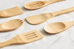 a 6 pack of bamboo utensils