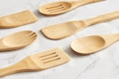 a 6 pack of bamboo utensils