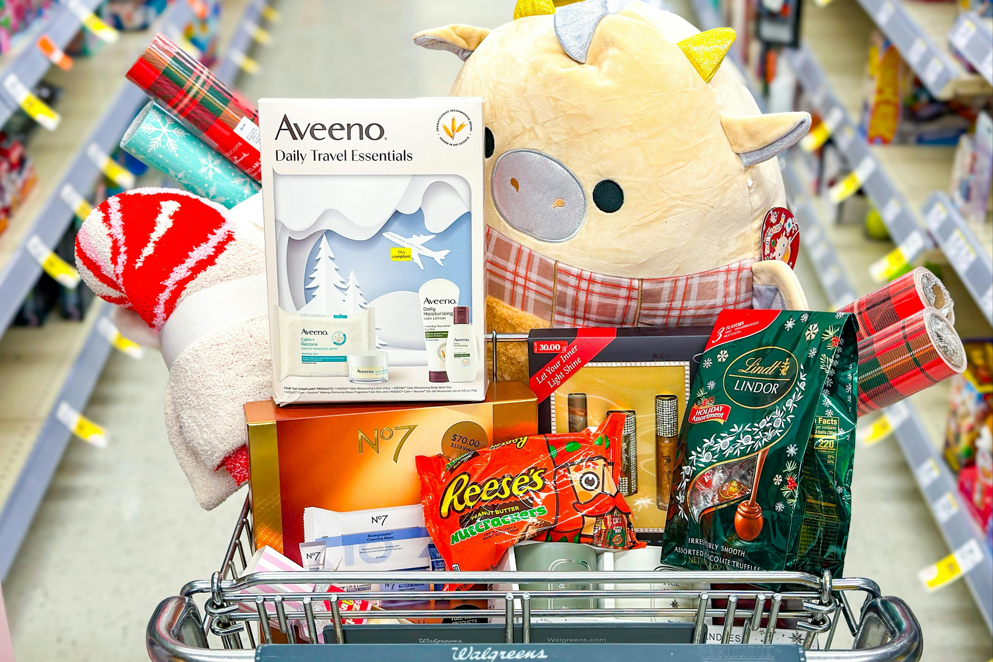 cart full of clearance holiday items