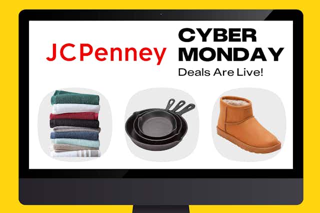 JCPenney Cyber Monday Deals to Shop: $3.99 Towels, $19.99 Boots card image