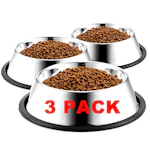 Stainless Steel Pet Bowls 3-Pack