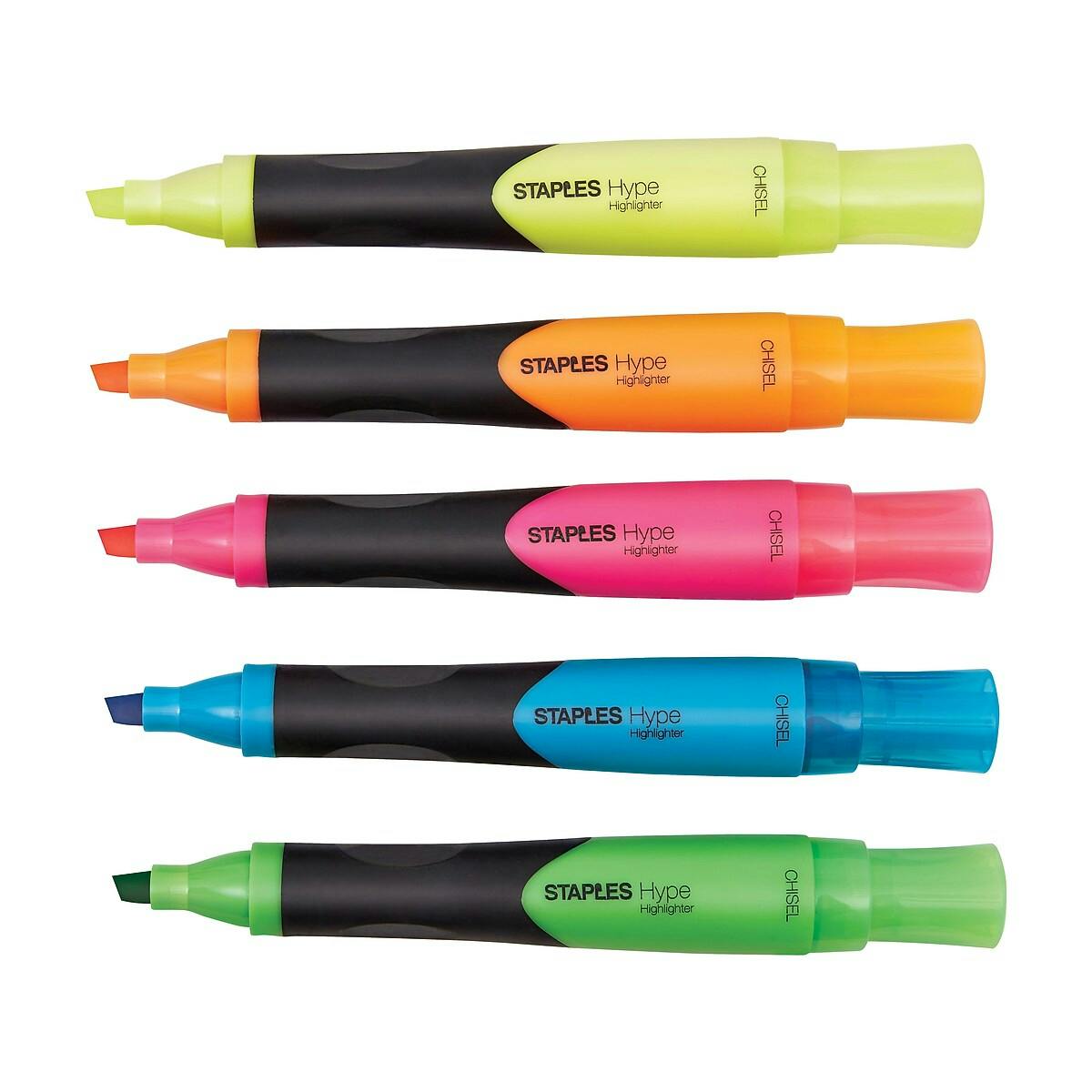 Staples Hype Tank Highlighters 5-Pack