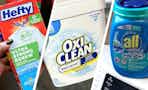 hefty, oxi clean and all laundry detergent