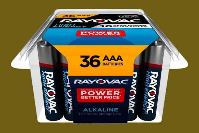 Rayovac AAA Batteries 36-Pack, as Low as $8.92 on Amazon card image