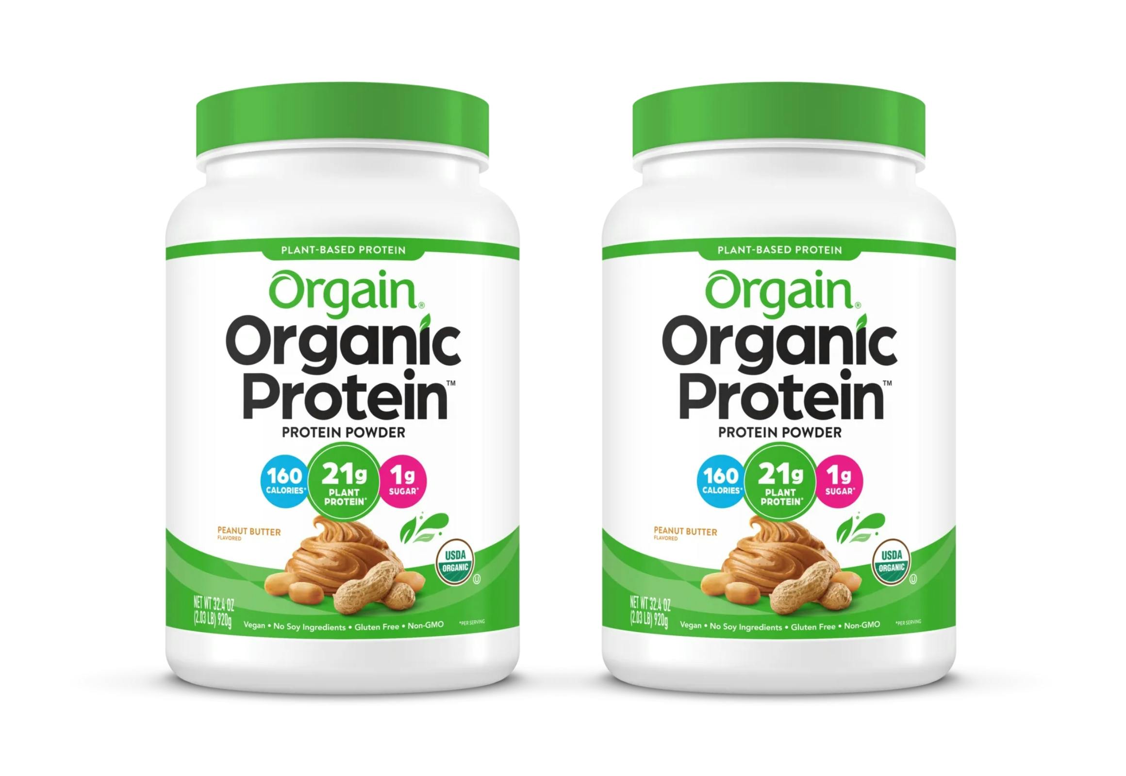 2 Orgain Protein Powders