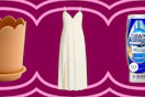 planter, women's dress in white, and Dawn PowerSuds Dishsoap