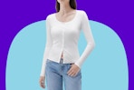 SUUKSESS Women Cotton Ribbed Long Sleeve Top.