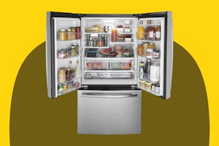 GE fridge with french doors and bottom freezer