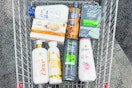 shopping cart with dove body washes and bars