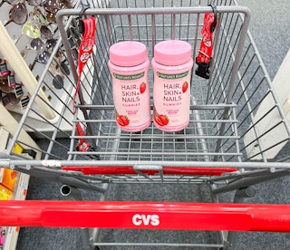 shopping cart with two bottles of Nature's Bounty gummies