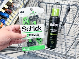 $1 Schick Disposable Razors and Edge Shave Gel at Walgreens card image