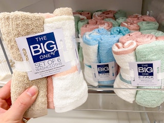 the big one 6 pack washcloths on shelf at kohls