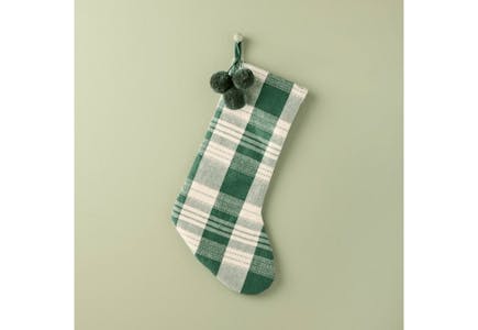 Magnolia Plaid Woven Stocking