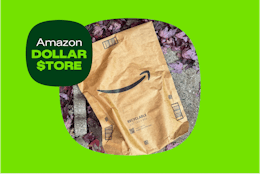 an amazon box being held