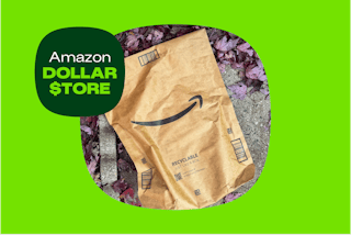 an amazon box being held