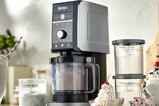 a Ninja Creami making pints of ice cream