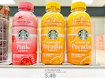 starbucks pink and paradise drinks sitting on a target shelf