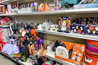 area shot of halloween decor aisle at dollar general