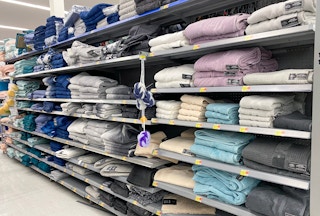 towel area at Walmart