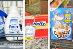 collage with hefty, purex, and cookie crisp