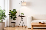 Floor Lamp with Side Table in living room