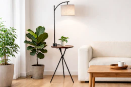 Floor Lamp with Side Table in living room