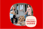 joanie and heather with amazon boxes on a porch