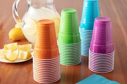 Hefty party on cups on beverage table