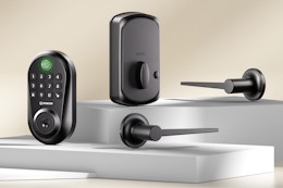 Fingerprint Smart Door Lock with 2 Lever Handle Set, App Control, Keyless Entry, Electronic Digital Keypad Deadbolt, Auto Lock