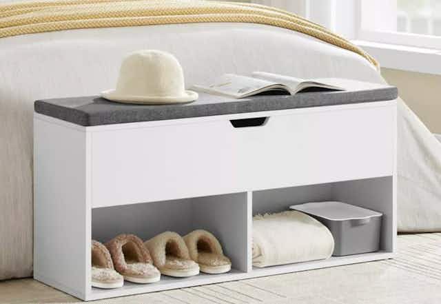 Cushioned Storage Bench With Hidden Compartment, 60% Off at Target card image