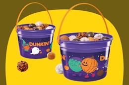 Dunkin' Halloween Buckets With Munchkins Are Here for $15.99 card image