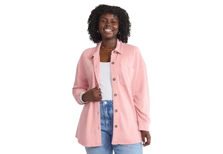Terra & Sky Women's Plus-Size Shacket