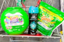 shopping cart with gain and downy