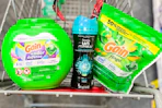 shopping cart with gain and downy