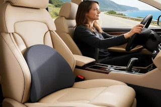 lumbar pillow in car passenger seat