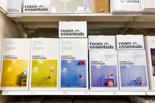 room essentials floor lamps sitting on a target shelf