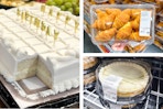 sheet cake, croissants, and cheesecake from costco bakery