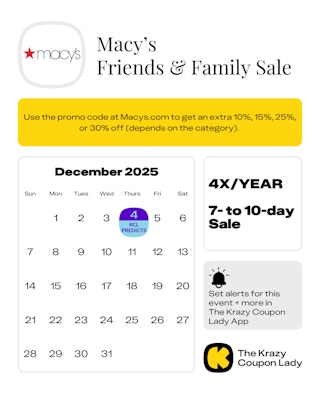 Macy's friends and family sale december dates