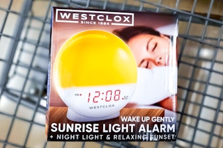 Westclox Sunrise Alarm Clock in Walmart shopping cart