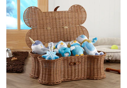 Dog Bone Basket and Dog Toy Set